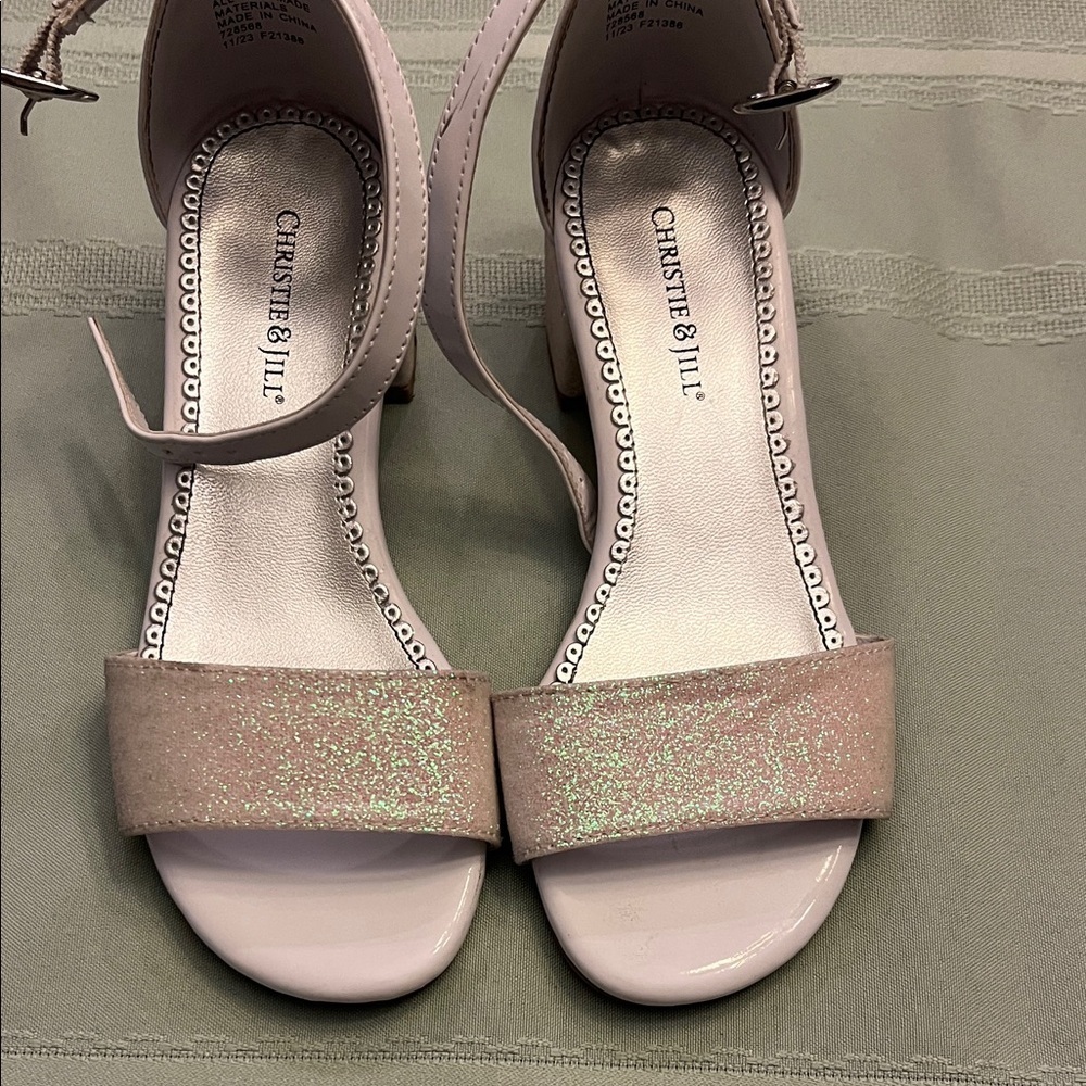 Pink Glitter girls Sandals size 1M